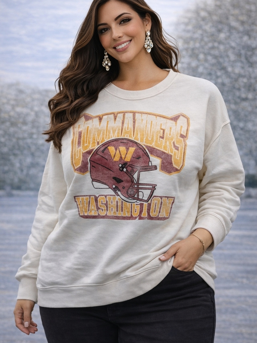 Champion Unisex  White Washington Commuters Graphic Sweatshirt